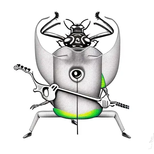 Cockroach Playing The Bass Guitar