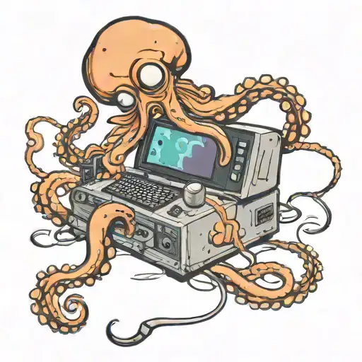 Octopus Playing A Computer Game