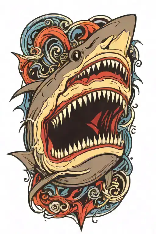 Shark With Open Mouth Wide Open