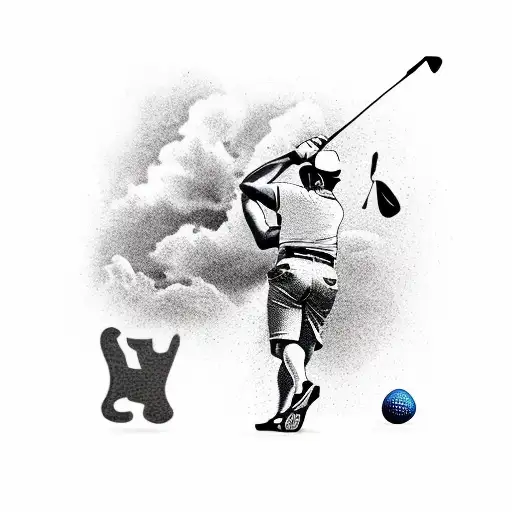 Greek God Playing Golf