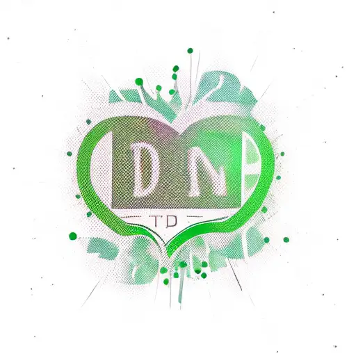 Green Heart With Banner That Says Dad