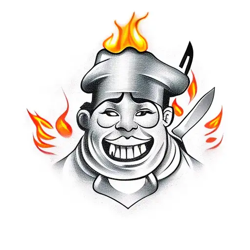 Chef Knife With Fire