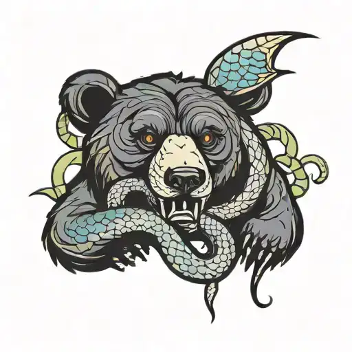 Bear And Snake Intertwined