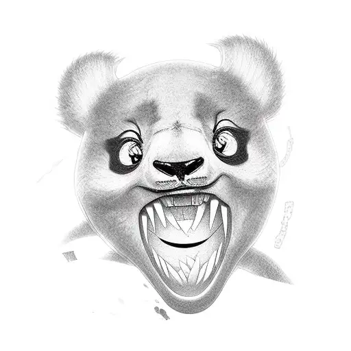 An Anime Character Half Panda Half Anaconda