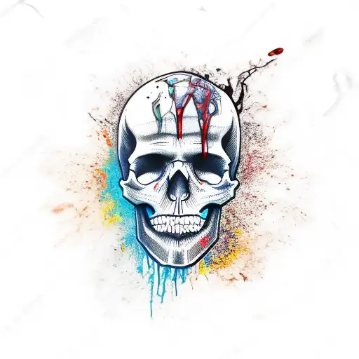 Skull With Melting Skin