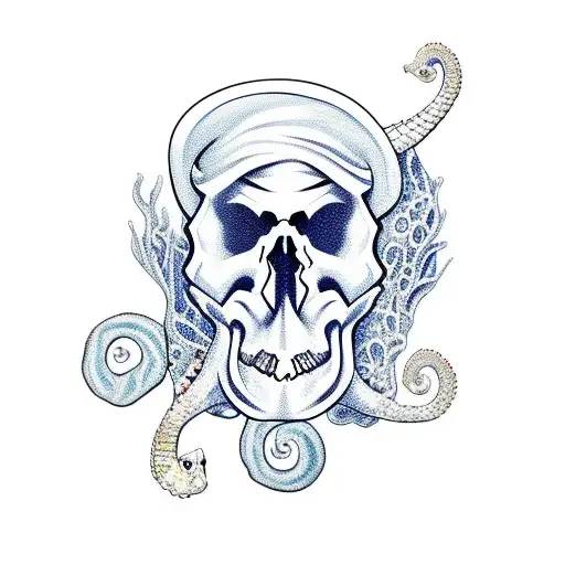 Skull With Seahorse