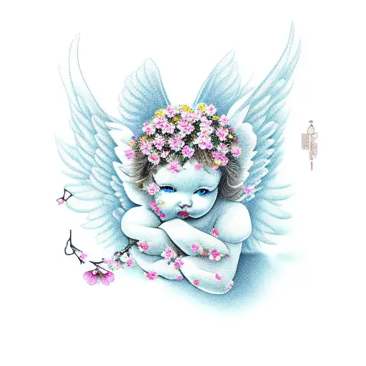 Angel With Cherry Blossom