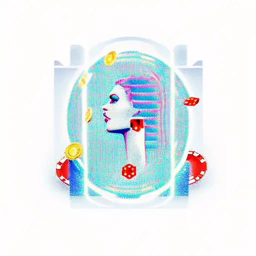 A Futuristic Design Of A Woman's Silhouette Intertwined With Dollar Signs And Casino Chips