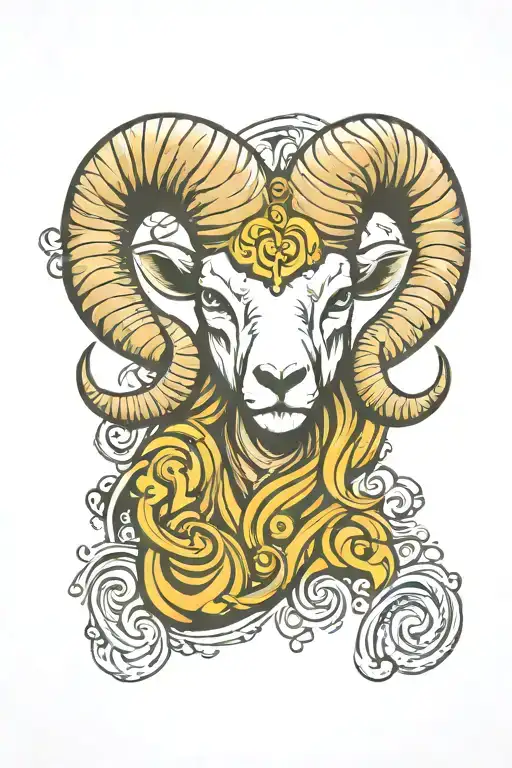 Ram Head Aries Sign