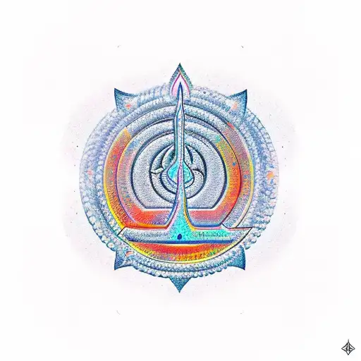 A Modern Interpretation Of Shiva Holding A Trishul With The Om Symbol In The Background