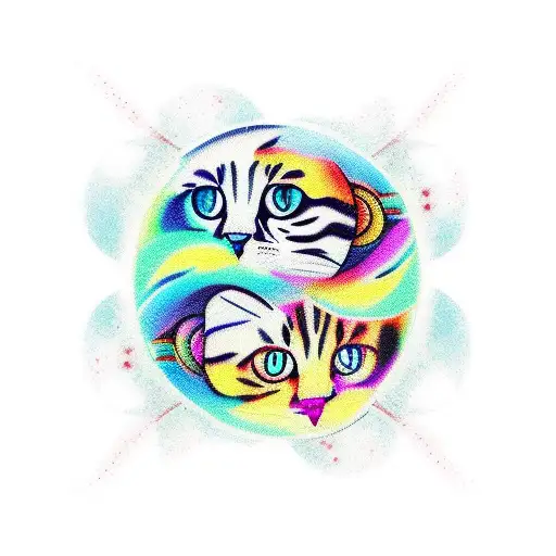 Calico And Tabby Cat Yin Yang