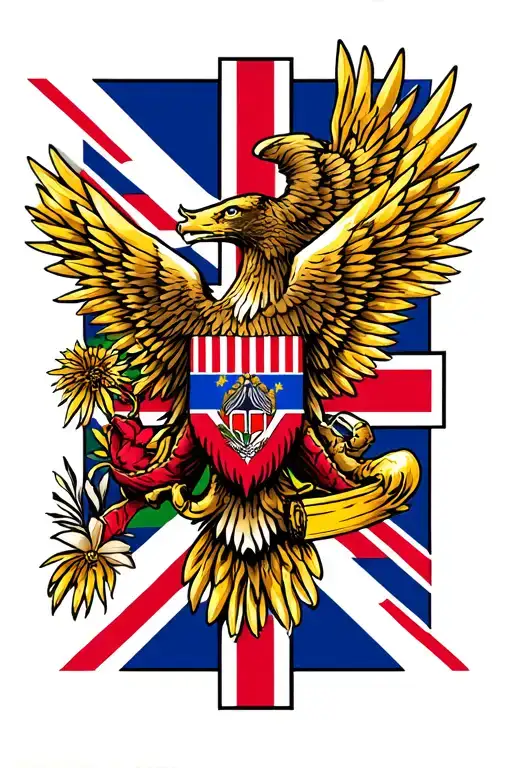 Colombia And Union Jack Fusion