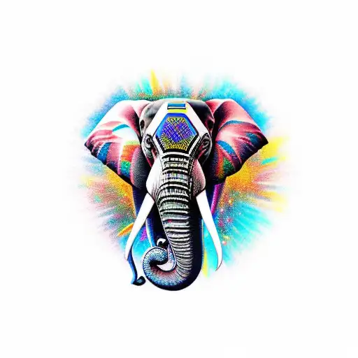 Neotraditional Elephant With Vivid Colors