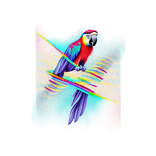 Parrot With Dna Helix Tail