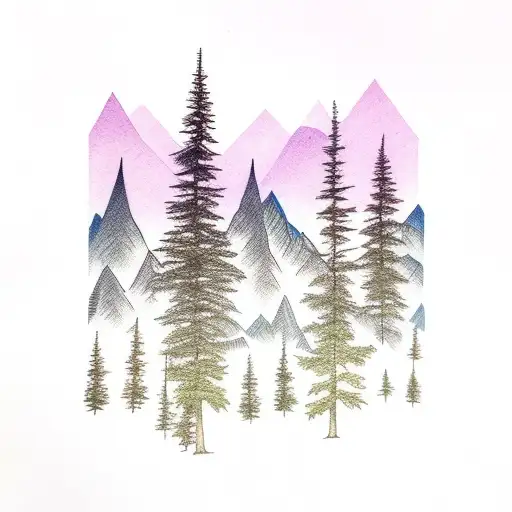 Mountains Hiking Sunset Trees Lakes Color