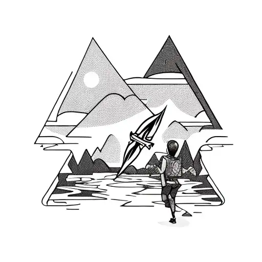 Flying Arrow With A Landscape