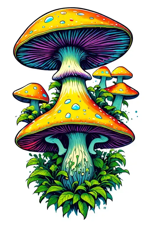 Hippie Psychodelic Trippie Mushrooms Galactica