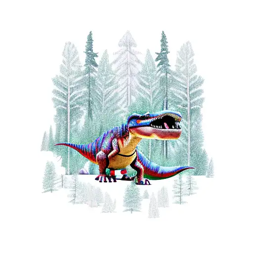 Dinosaur In Forest