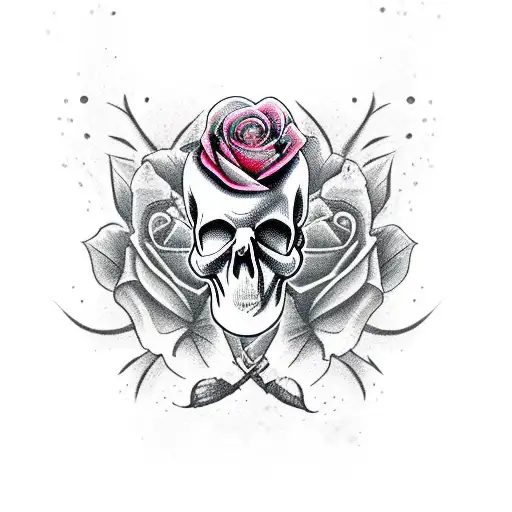 Death Skull Rose Knife