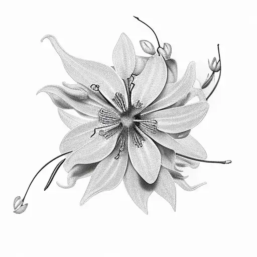 Sun With Honeysuckle And Cosmo Flowers