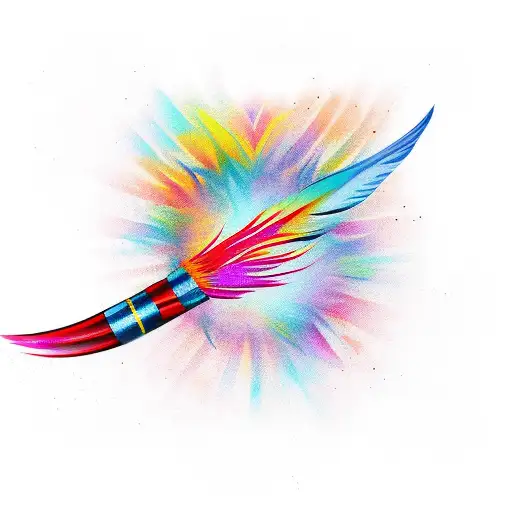 Burning Bird Feather In Color