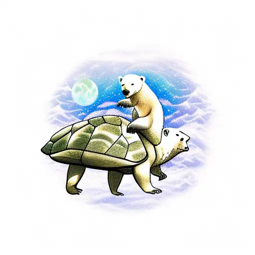 Polar Bear Riding Turtle