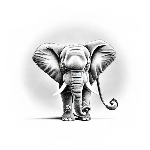 Elephant With Alzheimers Ribbon