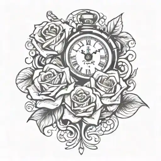 Girlfriends Name Kyla With Rose And Clock Mechanism Intertwined