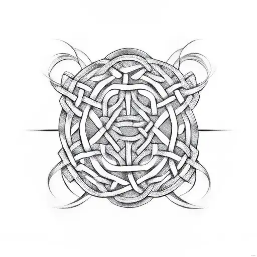 Celtic Knotwork Intertwined With A Lacrosse Stick