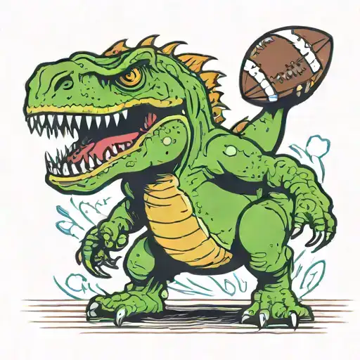Trex Trying To Catch A Football
