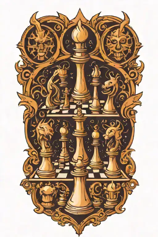 Chess Pieces Transformed Into Mystical Creatures In A Space Setting