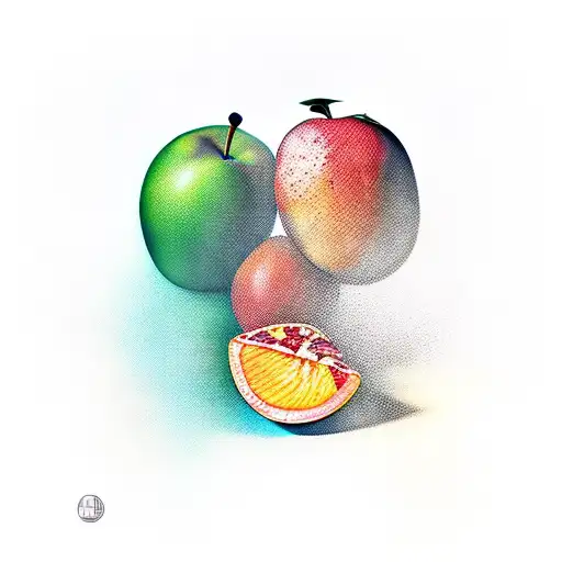 An Abstract Representation Of A Fruit Still Life Painting
