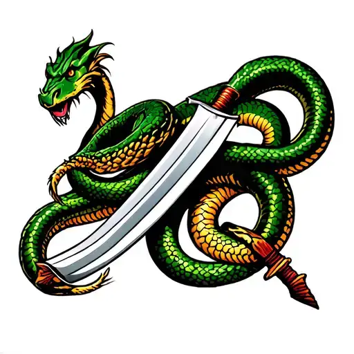 Katana Sword With Snake