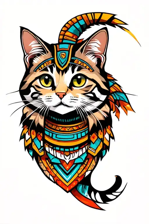 Realistic Aztec Cat