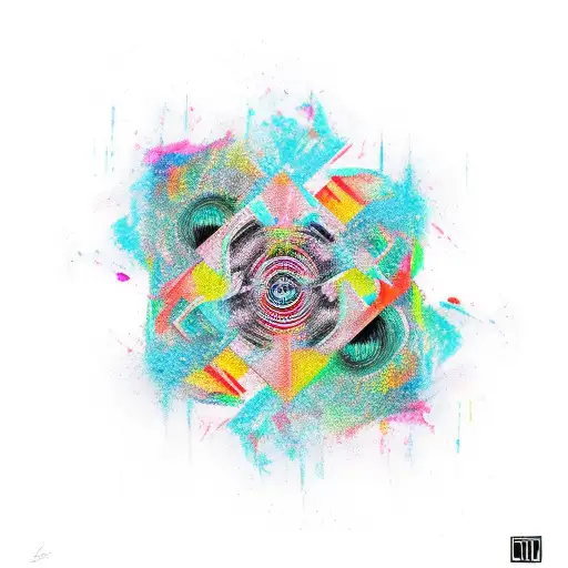 Abstract Art-inspired Tattoo Incorporating Elements Of Nihilism