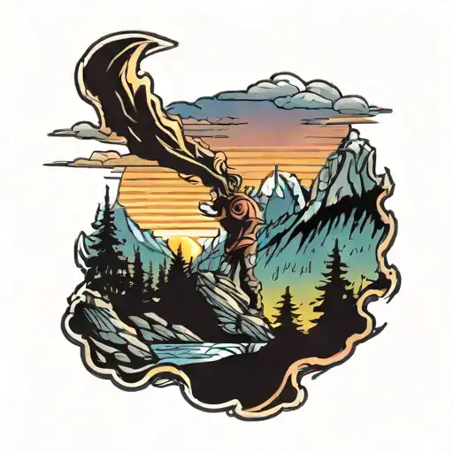 Spartain Looking At Moutain Sunset