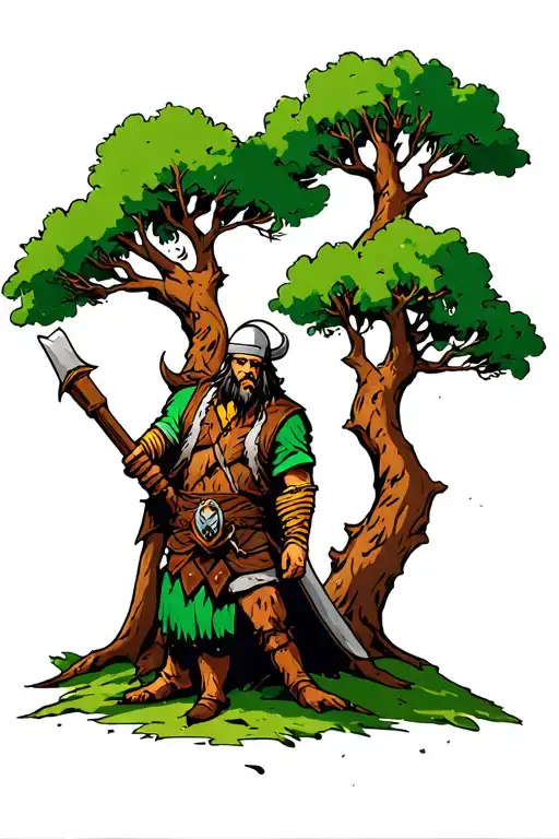 Vikings And Tree