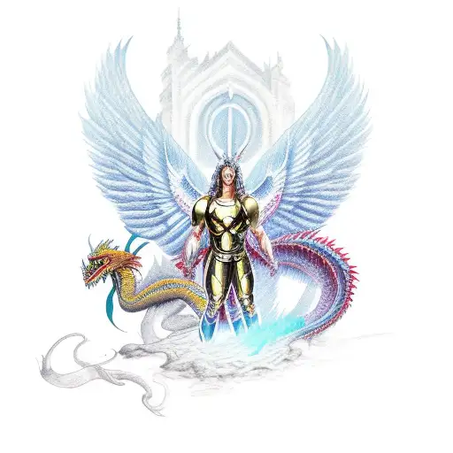 Archangel Defeating The Dragon