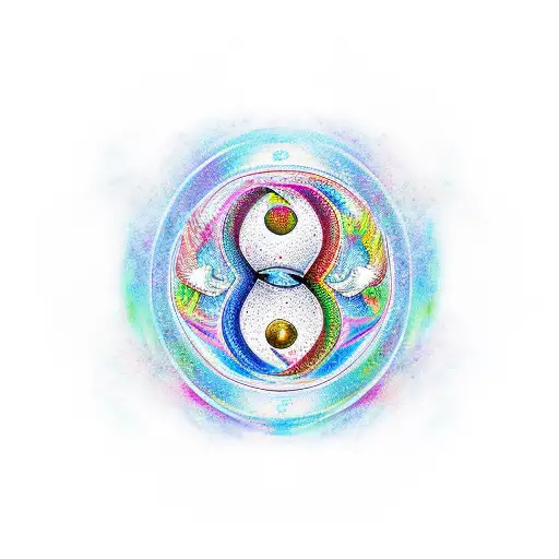 Dove And Phoenix In Yin-yang Style