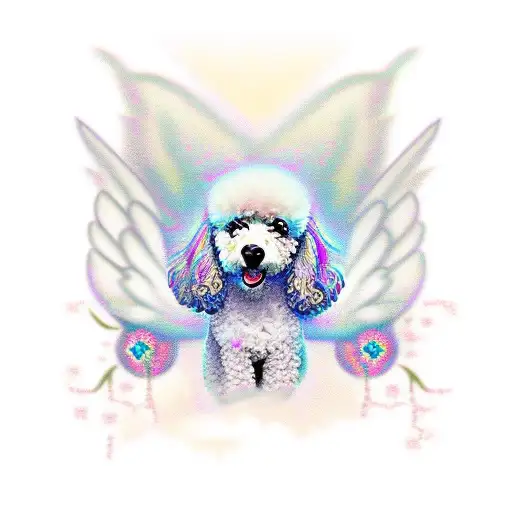 Angel Poodle Dog Flying