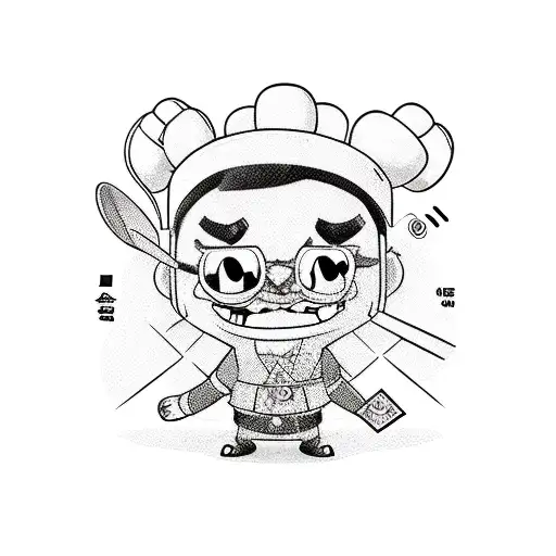 A Cartoon Kimchi Character Exploring The Streets Of Korea