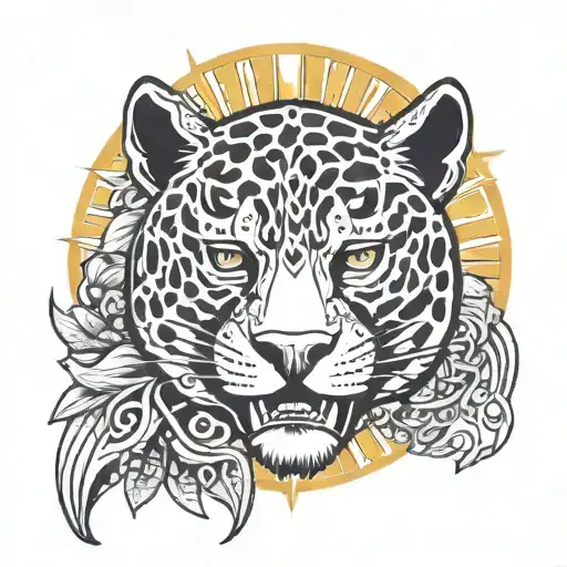 Jaguar Mask Merged With Sun