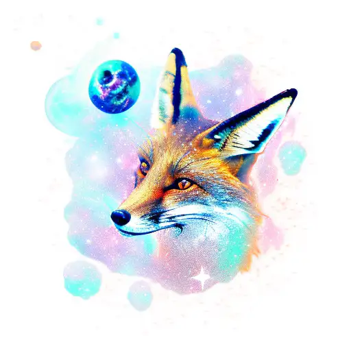 A Fox In The Galaxy With Nebula