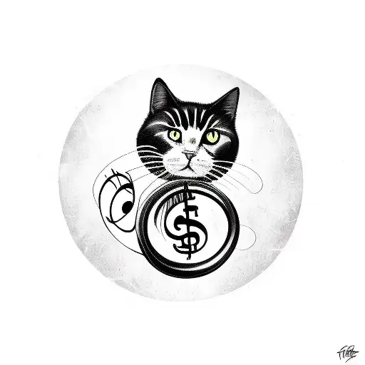 Bass Clef As Black Cat