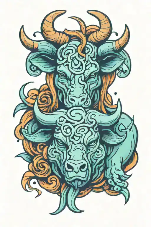 Taurus Zodiac Sign Intertwined Hearts And A Brain