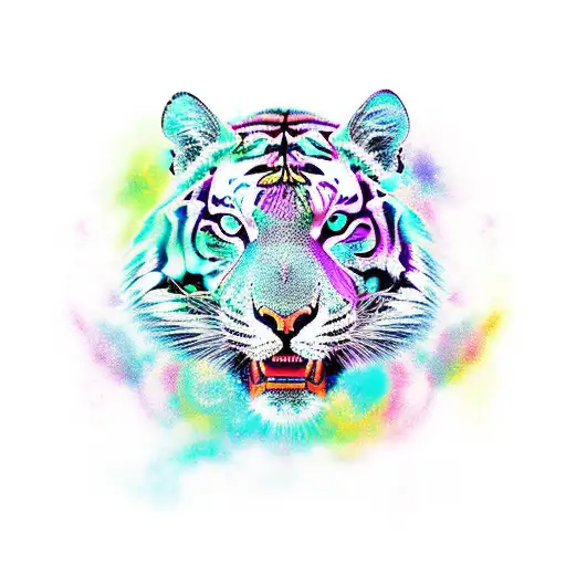 A Psychedelic Tiger Emerges From The Tardis With Colors