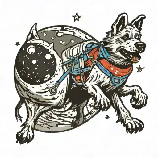 Dog Walking On Moon