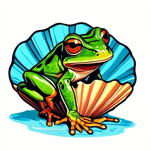 Coqui Frog Sitting On A Seashell In Puerto Rico