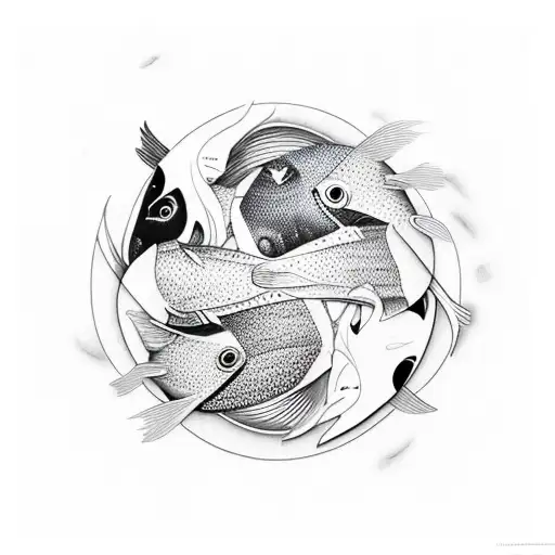 Fish Ying Yang Black