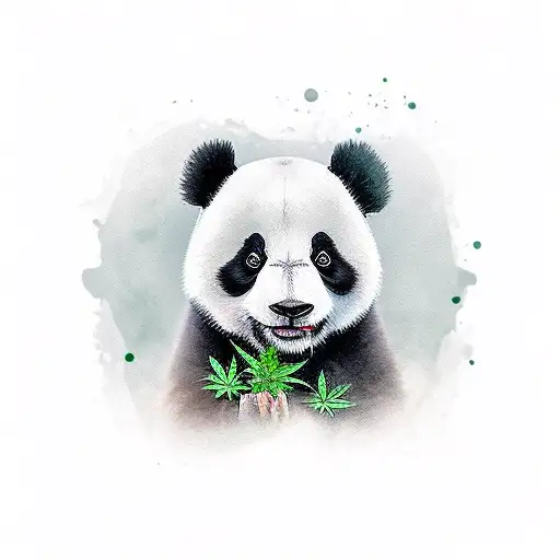 Cute Panda With Cannabis